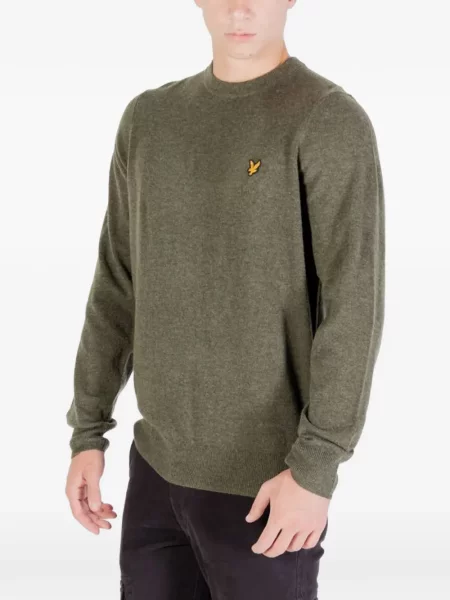 Pulover Lyle & Scott cu autograf verde