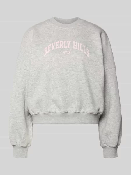 Bluza z nadrukiem z logo i okrągłym dekoltem Review