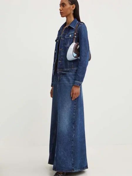 Diesel kurtka jeansowa DE-BONNY granatowy przejściowa niebieska