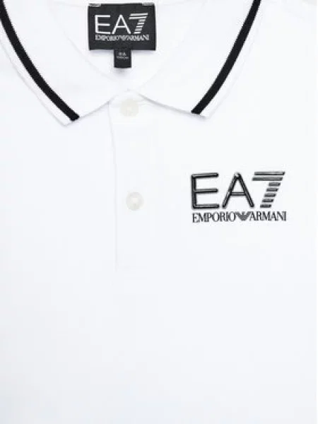 Polo majica Ea7 Emporio Armani s kratkimi rokavi bela