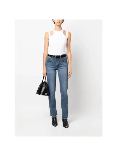 Jeansy straight leg Levi's z wysoką talią niebieskie