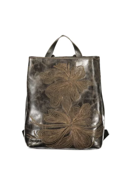 Rucsac Desigual zdrențuiți cu model floral maro