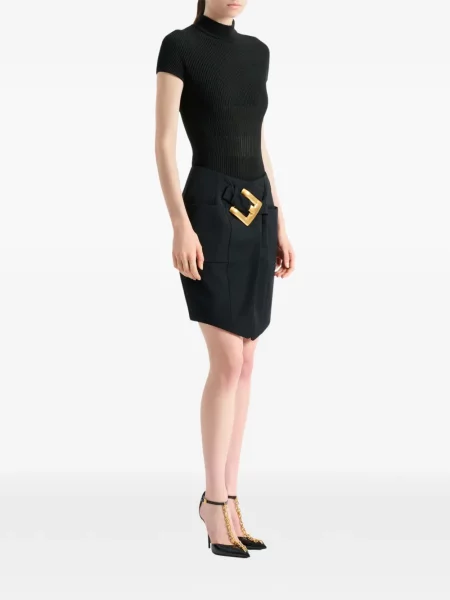 Cu centură fustă Balmain negru