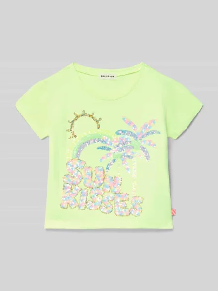 Damski t-shirt o kroju regular fit z cekinowym obszyciem Billieblush