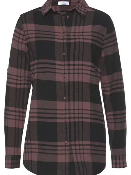 LASCANA Bluză / mauve negru
