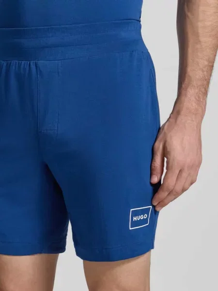 Szorty dresowe o kroju regular fit z mieszanki bawełny model LAZE SHORTS CW' Hugo niebieskie