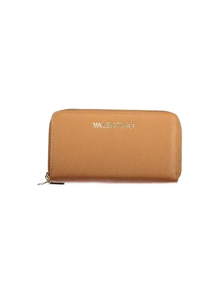 Lniany portfel Valentino Bags brązowy