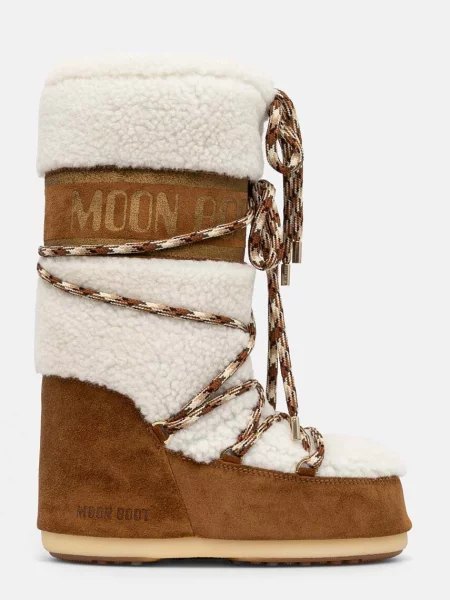 Semišové snehule Moon Boot MB ICON SHEARLING hnedá