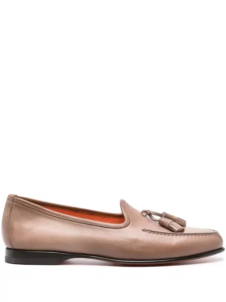 Pantofi loafer Santoni din piele maro