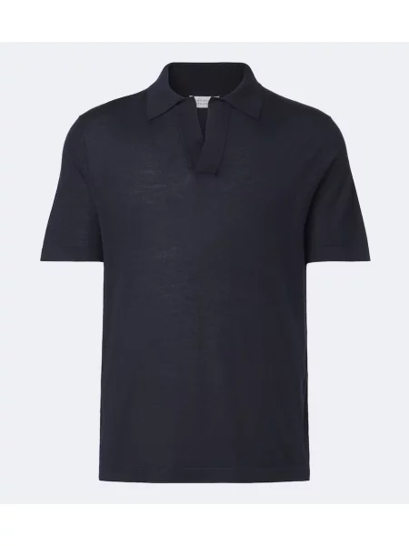 Tricou polo Gabriela Hearst de mătase albastru