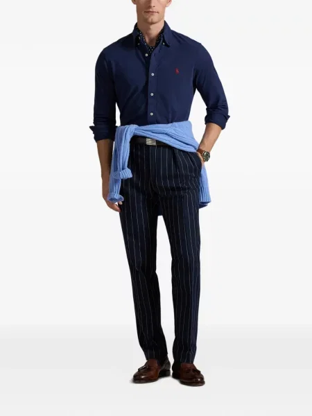 Șosete Polo Ralph Lauren cu model herringbone cu broderie plasă albastru
