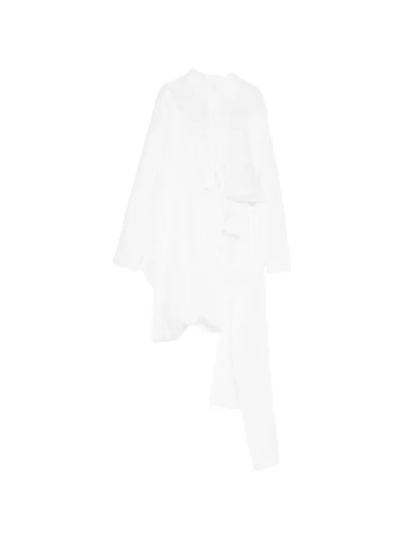 Cămașă Yohji Yamamoto asimetrică alb