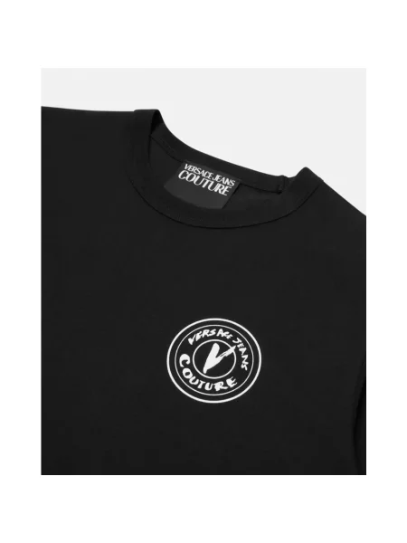 Koszulka Versace Jeans Couture z nadrukiem czarna