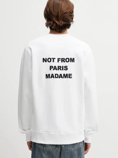 Bombažen pulover Drôle de Monsieur Le Sweatshirt Slogan bela