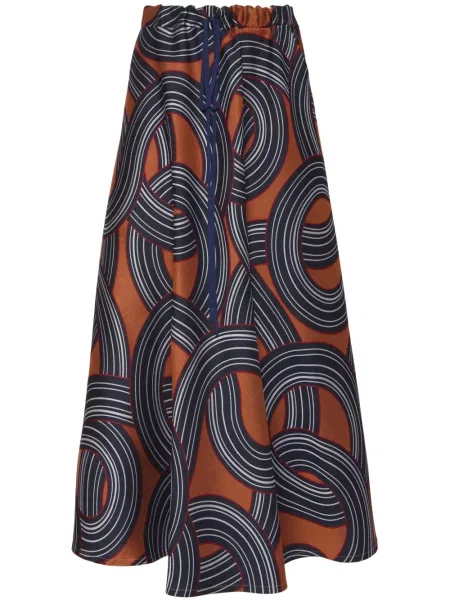 Spódnica midi La Doublej żakardowa do kolan niebieska