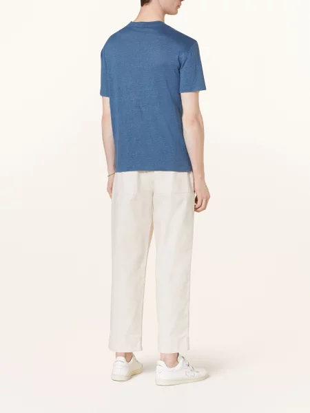 Sandro T-Shirt Z Lnu blau niebieska