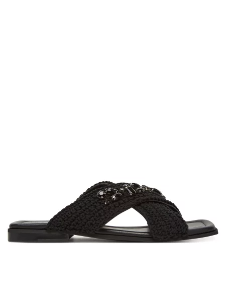 Шлепанцы Inuikii с камнями черные