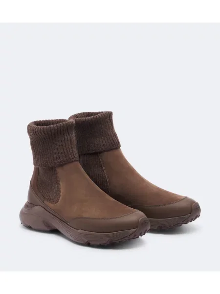 Cizme scurte Tod's din piele maro
