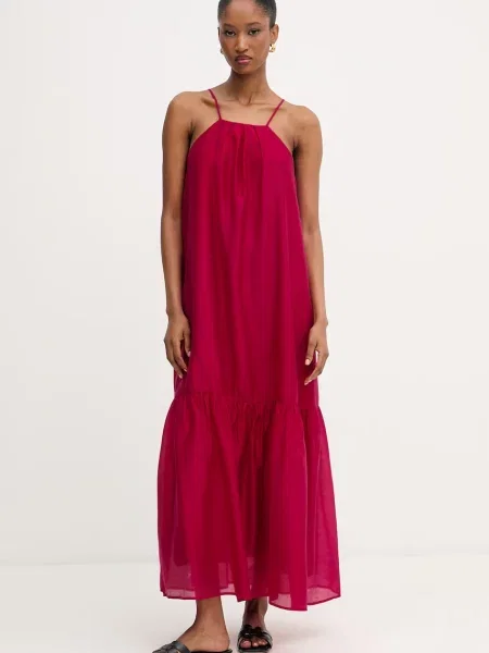 Liu Jo sukienka letnia z lyocellem różowa