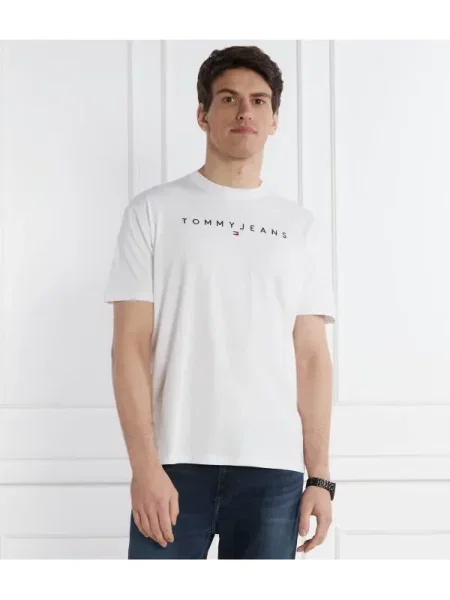 Tommy Jeans Póló LINEAR LOGO TEE EXT fehér