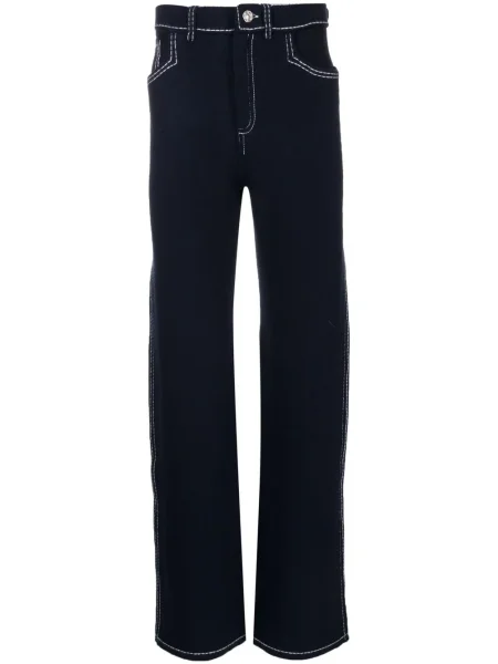 Pantaloni Barrie cu talie înaltă albastru