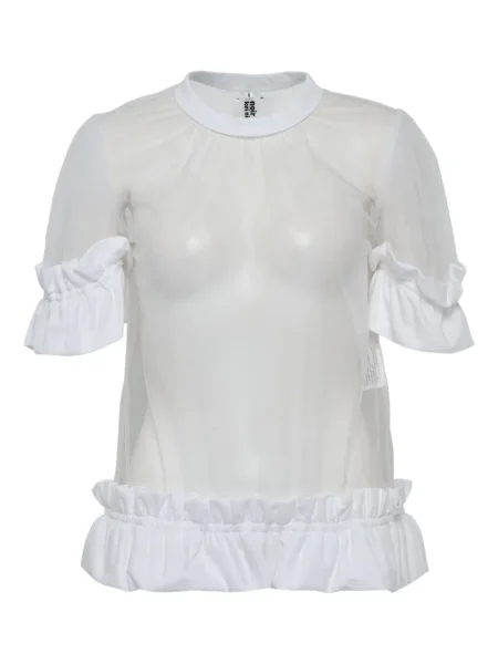 Bluzka Noir Kei Ninomiya z falbankami biała