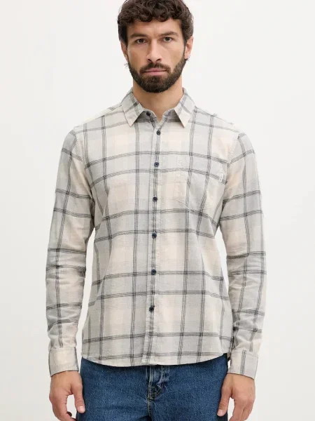 Риза Pepe Jeans със стандартна кройка с класическа яка сиво