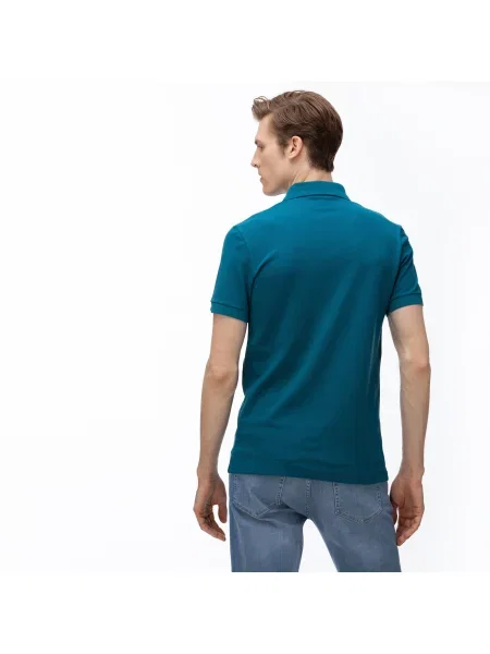 Lacoste Paris Polo Regular Fit Stretch Cotton Piqué niebieski