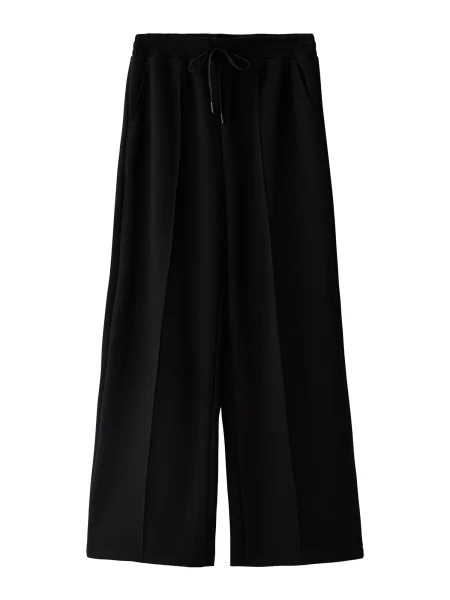 Bershka Hlače z naborki črna