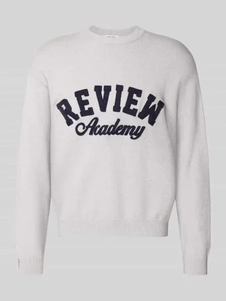 Sweter z dzianiny z prążkowanymi wykończeniami Review