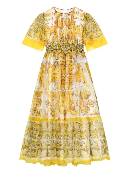 Sukienka dziecięca Dolce And Gabbana żółta