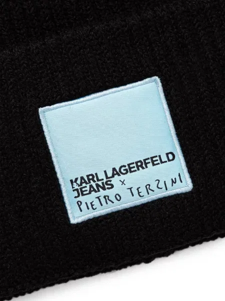 Căciulă Karl Lagerfeld Jeans cu autograf negru