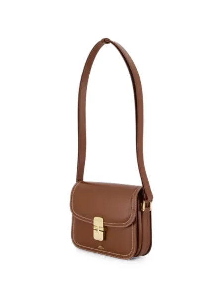 Geanta crossbody A.p.c. din piele maro