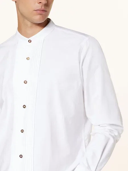 Krojová Košile Fips Slim Fit Se Stojáčkem bílá