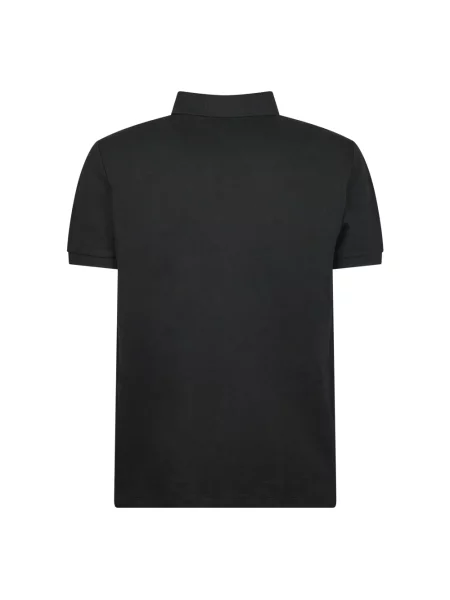Dzianinowa koszulka polo Polo Ralph Lauren z krótkim rękawem z siateczki czarna
