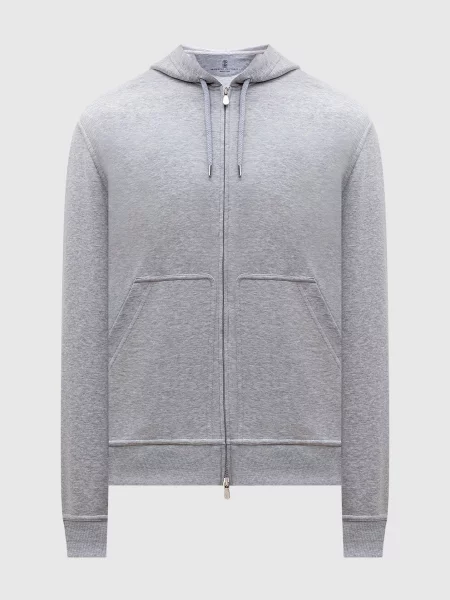 Меланжевая куртка Brunello Cucinelli серая