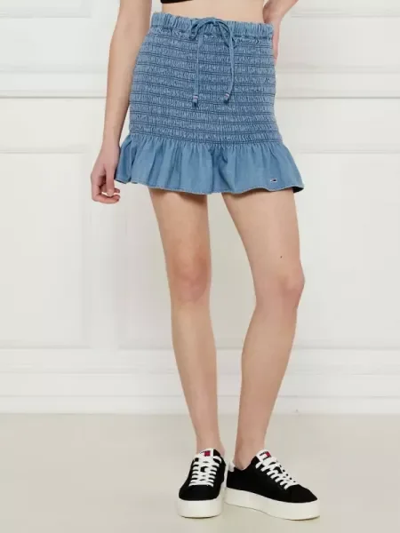 Tommy Jeans Fustă CHAMBRAY albastru
