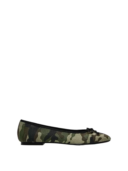Bershka Balerini / kaki / deschis verde