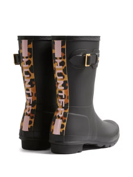 Botine Hunter cu imagine cu model leopard negru