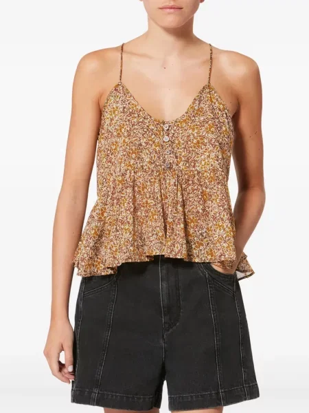 Top Marant Etoile cu model floral maro