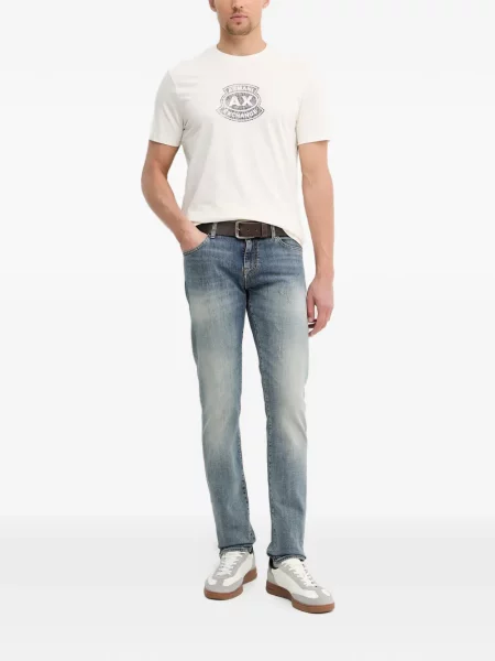 Scurt tricou Armani Exchange cu imagine alb