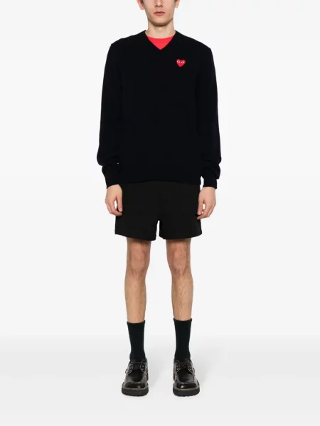 Pulover Comme Des Garcons Play de lână albastru