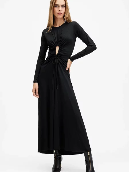 AllSaints rochie XYLIA maxi evazați negru