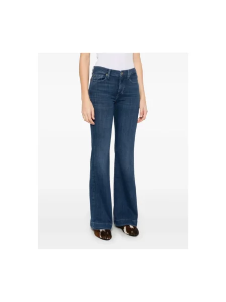 Szerokie jeansy 7 For All Mankind niebieskie
