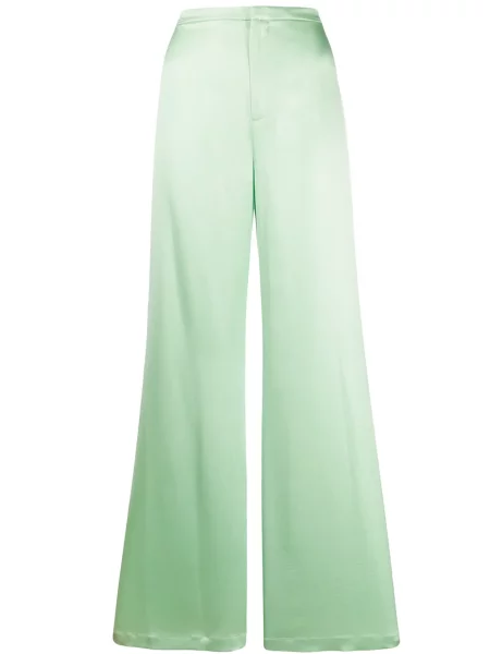 Pantaloni Alexander Wang din satin verde