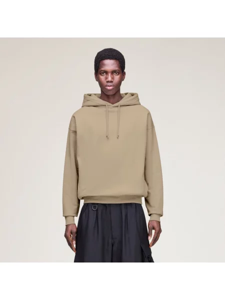 Adidas Bluzy Mężczyzna Beżowy L FT Bluza z Kapturem z Tkaniny Frotte brązowa