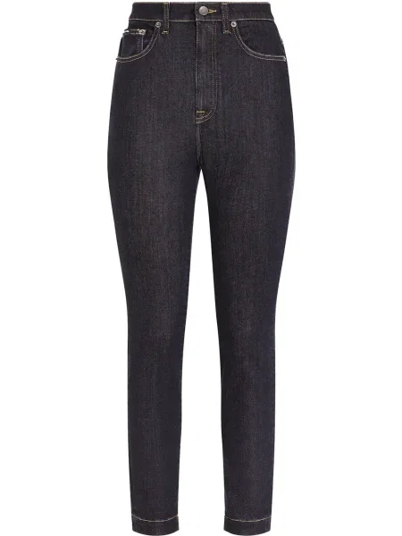 Skinny jeansy skinny Dolce And Gabbana o krotszym kroju niebieskie