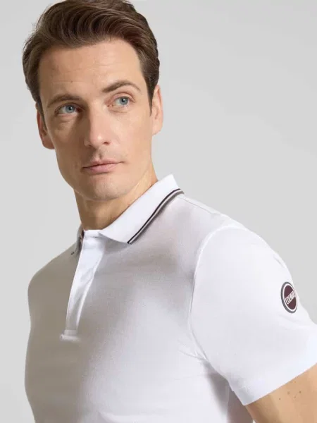 Koszulka polo o kroju slim fit z bawełny Colmar Originals białe