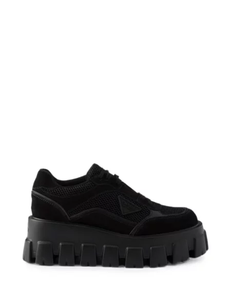 Sneakerși Prada din piele de căprioară negru