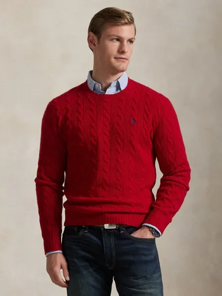 POLO RALPH LAUREN De lână pulover cu adaos de cașmir roșu